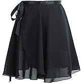 Phoeswan Dance Skirts for Girls (S/L) & Women (XL), Ballet Chiffon Wrap Skirt with Ties