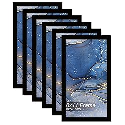 Fxojyvo 6x11 Picture Frame Set of 6, Black Frame