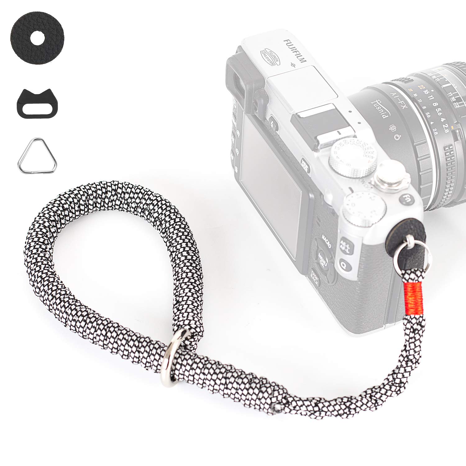 ORMY Camera Wrist Strap (550 Parachute cord) Excellent and Safe Adjustable Camera Lanyard Wrist Suitable for Nikon Canon Sony Panasonic Fujifilm Olympus Hand Strap (PRO-Black and White)