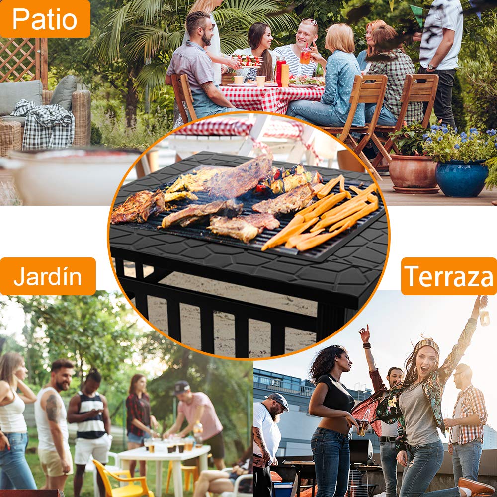 various sizes Nidouillet 3 in 1 Fire Pit with BBQ Grill ...