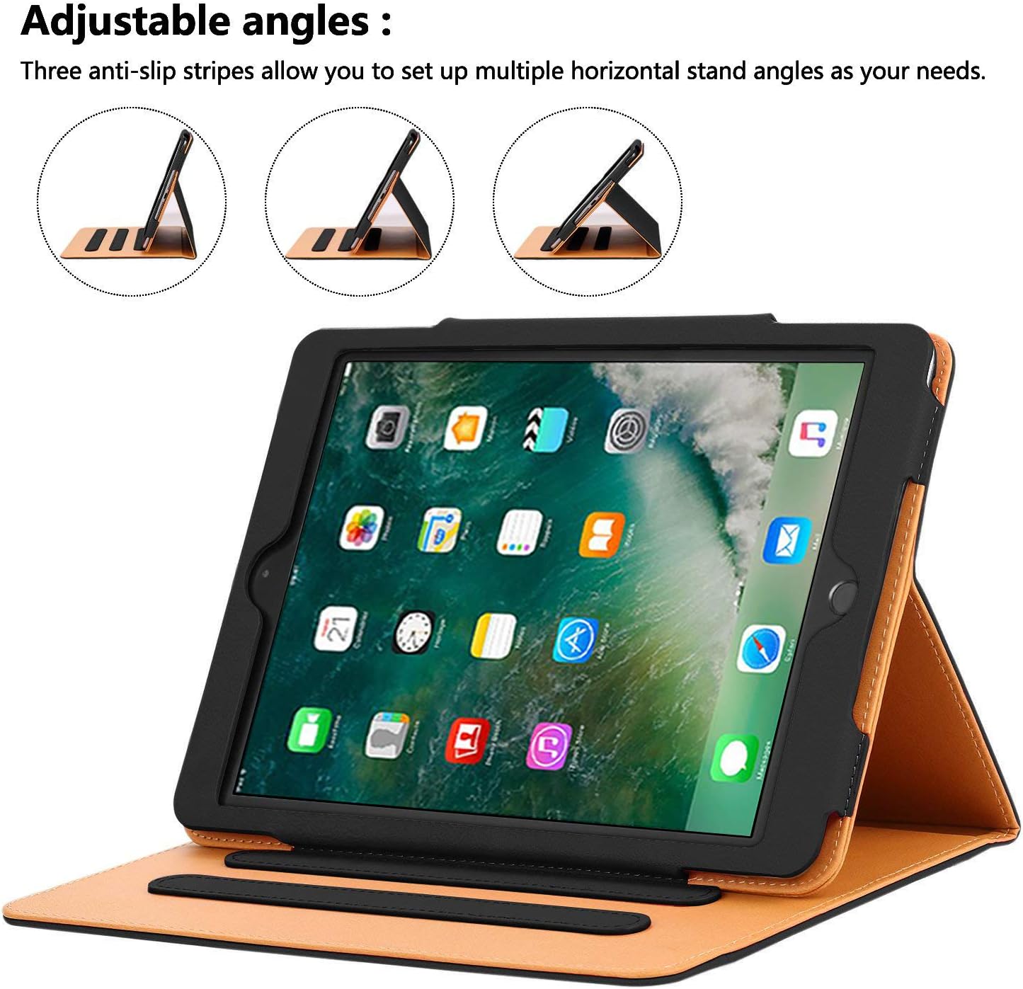 Danycase NP569 New iPad 2018/2017 9.7 inch Case 5th/6th Generation Auto Sleep/Wake Cover Stand Folio Cover Case for Apple iPad 9.7 inch - Image 4