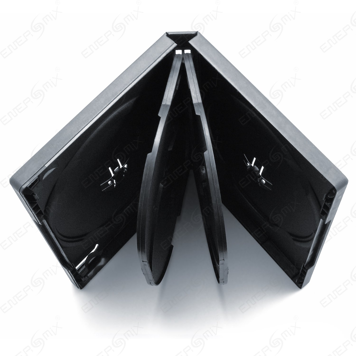 Energmix DVD/CD case box standard black set of 10 for 6 discs