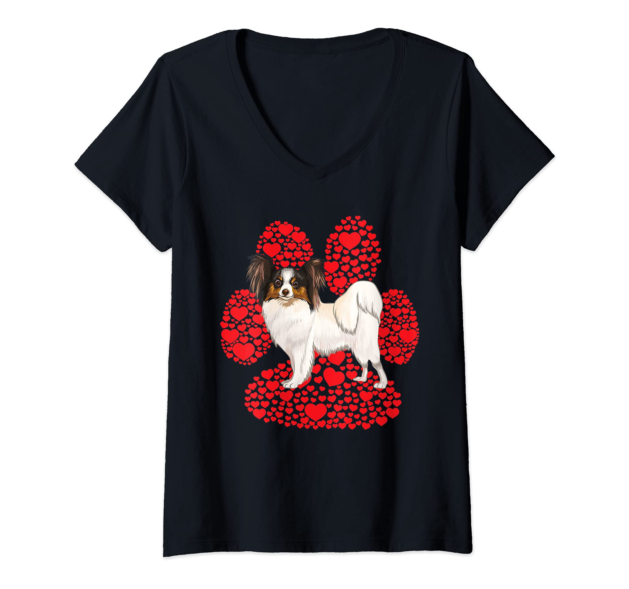 Womens Soft Coated Wheaten Terrier Valentines Day Dog Love Paw V-Neck T-Shirt