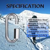Ekunbuy 12x M3.5 Quick Link 304 Stainless Steel Heavy Duty Locking Chain view 2