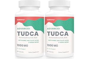 KoNefancy TUDCA Liver Supplements 1000 mg-Bile Salts for Liver Cleanse Detox-Milk Thistle Herbal Blend with Fulvic and Humic Acid for Liver,Digestive Health,120 Vegan Capsules