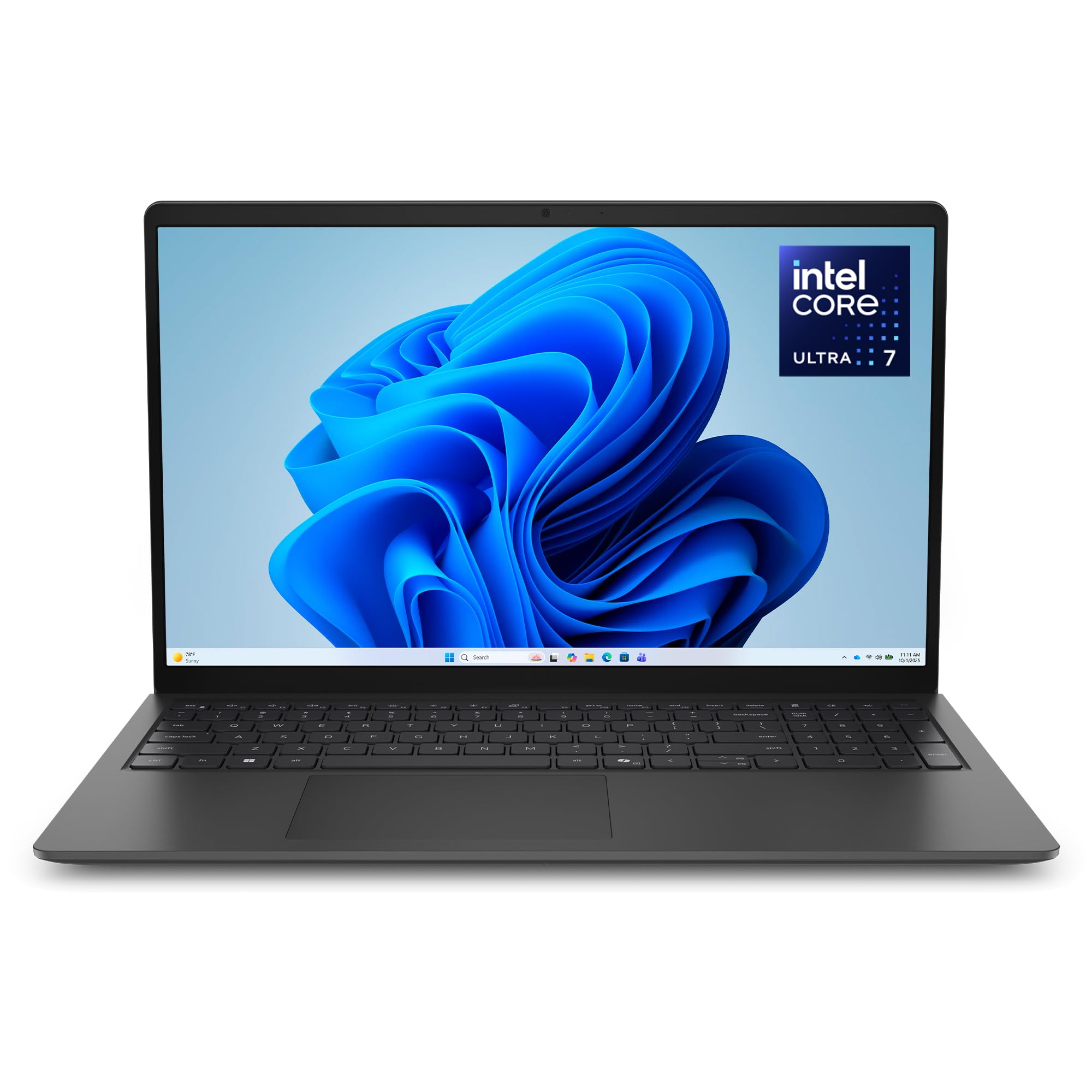 Dell 15 Laptop D15260-15.6-inch FHD 60Hz 300 nits Display, Intel Core Ultra 7 Processor 255U, Intel Graphics, 16GB Memory, 1TB SSD, English US Backlit Keyboard AI Copilot Hotkey, Windows 11 Home