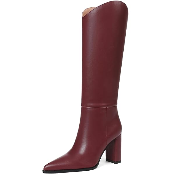 SARAIRIS WOMEN’S RED KNEE HIGH BOOTS WIDE CALF...