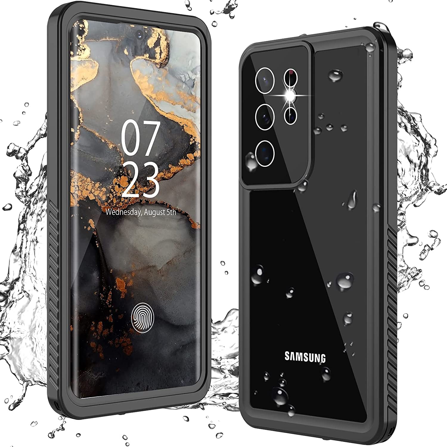 Photo 1 of ANTSHARE for Samsung Galaxy S21 Ultra Case Waterproof,Galaxy S21 Ultra Case with Screen Protector,360 Full Body Heavy Shockproof Rugged Samsung S21 Ultra Phone Case for Women Men Black/Clear