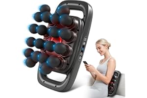 Kocuno 20-Head Massage Gun Set, Deep Tissue Massager with 3 Modes & 30 Levels, Muscle Massager Pain Relief, Percussion Massage Gun for Back/Shoulders/Legs/Waists (Black, 20-Head)