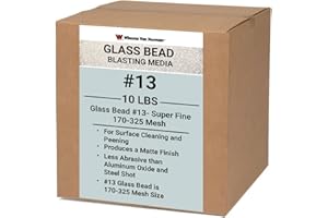 WINONA VAN NORMAN Glass Bead #13 Sand Blasting Media - Ultra-Fine Size - 170-325 Mesh - Glass Bead Media for Sandblasting (10lbs)