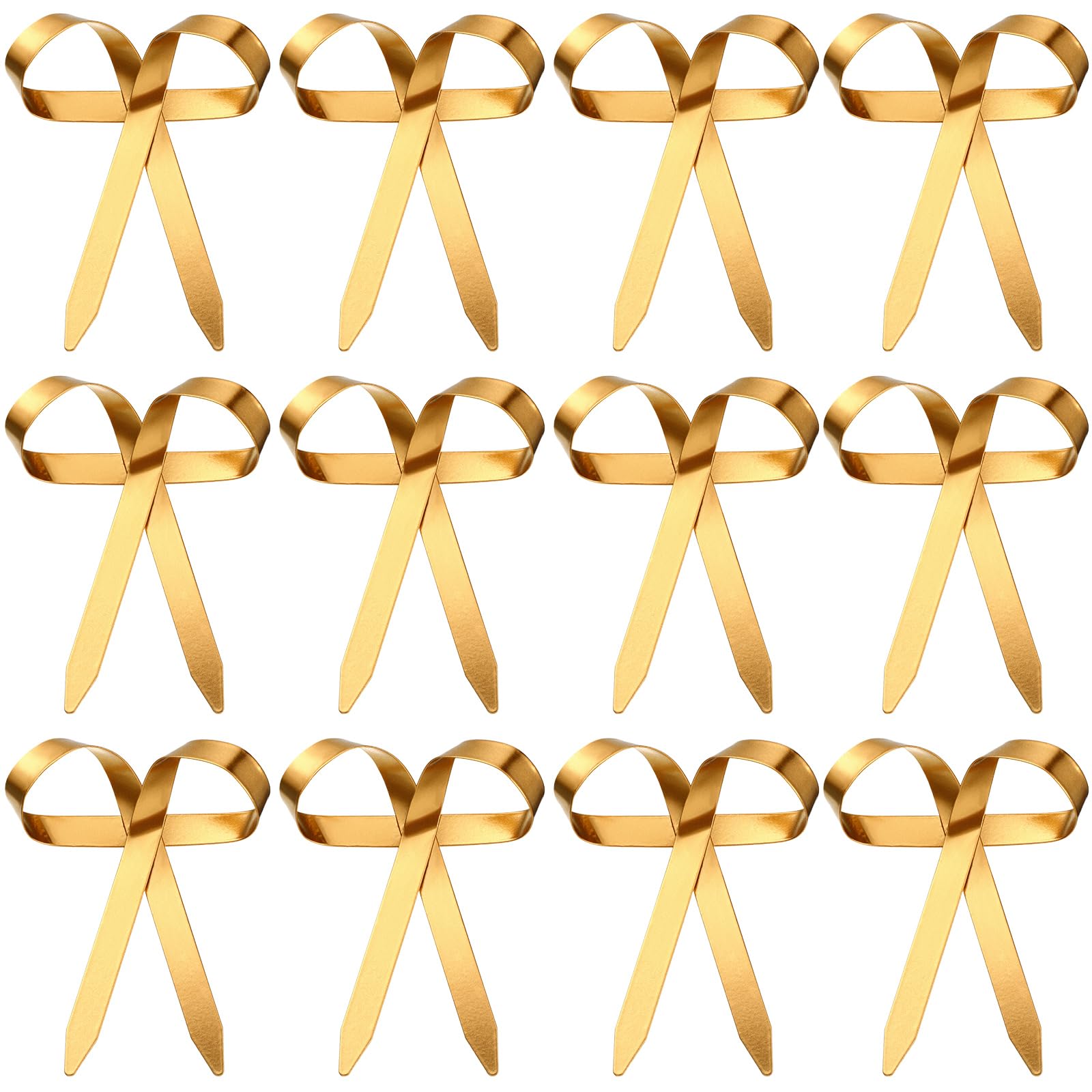 Photo 1 of Daifunli 12 Pcs Gold Metal Bow Ornaments with Clip Gold Bow Decoration for Wedding Bridal Baby Shower Birthday Party Decor Garland Wreath Home Indoor Outdoor, 4 x 5 inches(Gold)