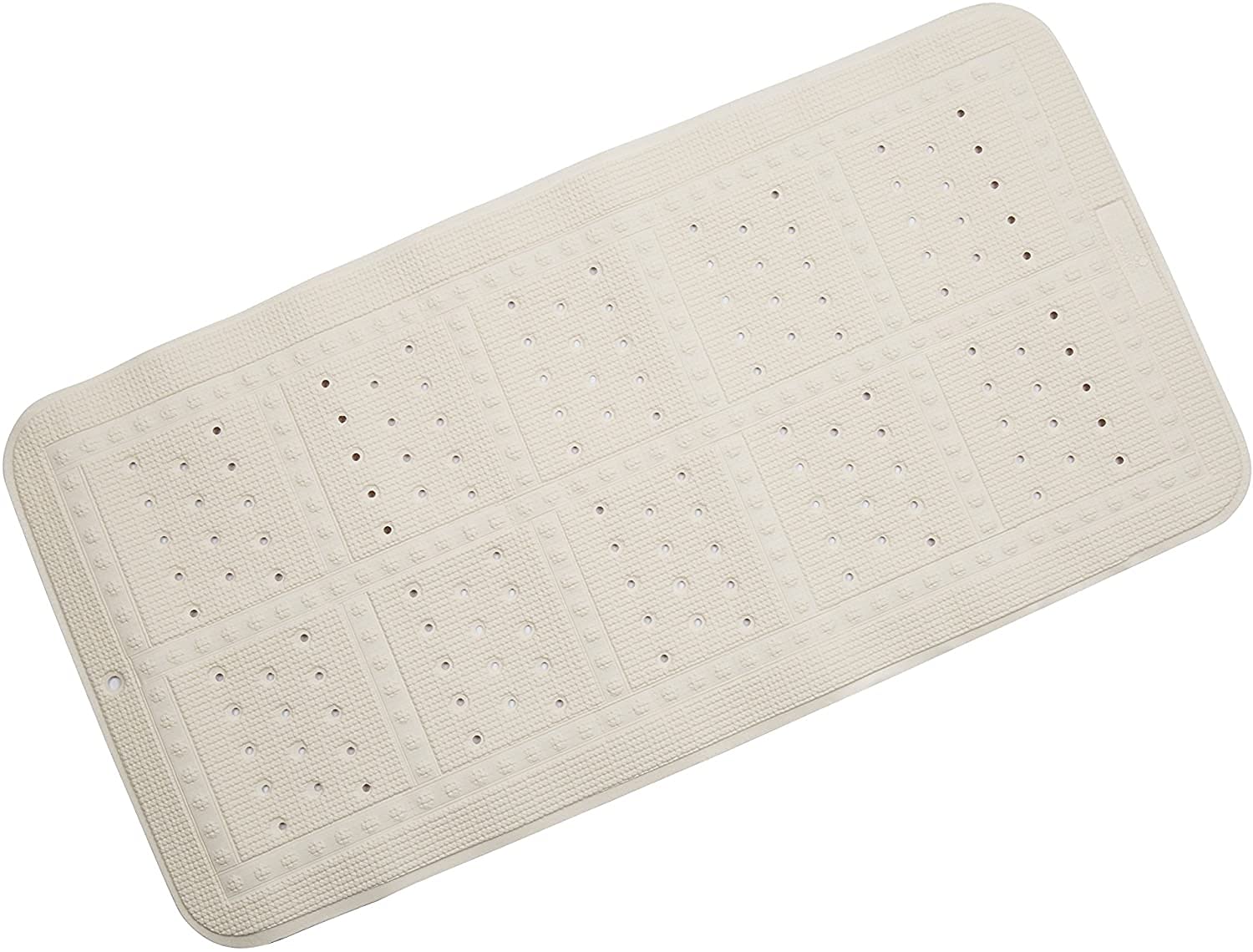 Croydex Bathrooms Non Slip Anti Bacterial Cusioned Vinyl Bath Mat with Secure Grip Suction Cups for Bathroom, Bathtub & Shower, 55cm x 35cm