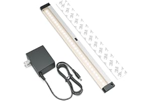 EShine Hand Wave Activated Under Cabinet LED Lighting Kit, Dimmable, 1-Pack 12 in - Touchless Dimming Control, Black Under Co