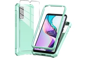 Mocotto for TCL ION X Case,TCL ION V Phone Case with Tempered Glass Screen Protector,Slim Soft Silicone Full-Body Protective Case for TCL ION X (Green)