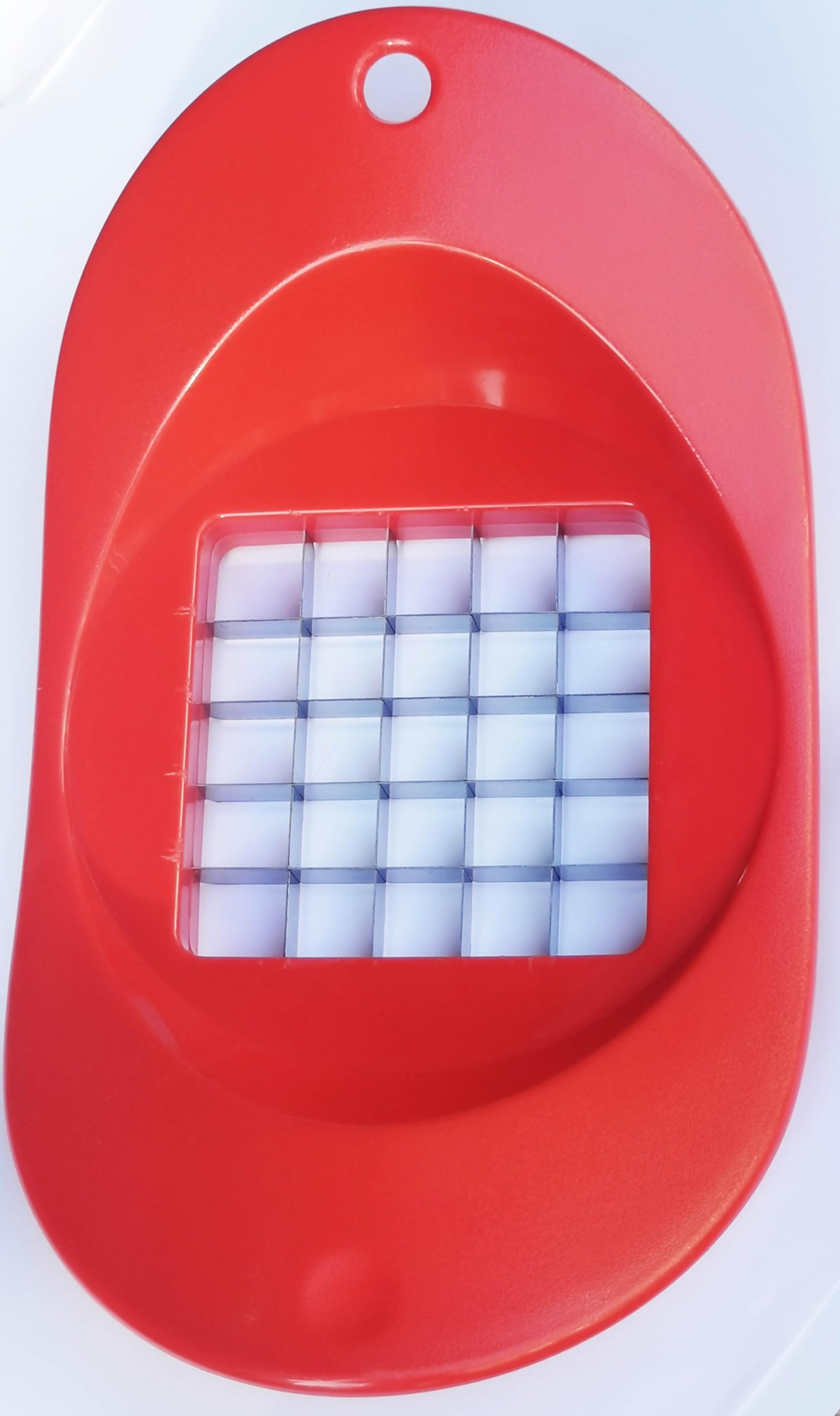 Photo 1 of 1 PCS Egg Chopper Egg Slicer Fruit Salads Cuter Potato Cutter Hard Boiled Egg Slicers Fruit Cube,Vegetable Slicer,Onion Mincer Chopper, Vegetable Chopper,Cutter,Dicer - Pack of 1 grid 0.5 inch,RED