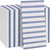 Made in Italy Linen-Feel Disposable Guest Towels - Premium Airlaid Cloth-Like Bathroom Napkins, Soft &amp; Absorbent Luxury Hand Towels, Elegant Striped Dinner Napkins for Parties