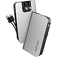 myCharge Portable Charger with Wall Plug – 10050mAh Fast Charger – Power Bank for iPhone, Samsung, Android & More - External Battery Pack Portable Charger with Built-in Cables (Lightning + USB-C)
