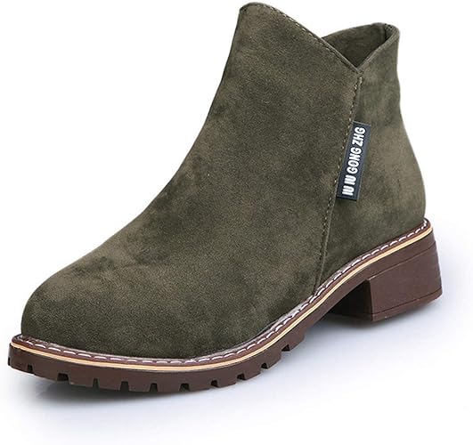 Amazon ムリョシューズ ラウンドトゥ ブーティ 歩きやすい 太ヒール 大きいサイズ ショートブーツ ローヒール ブラック 黒 ブラウン 茶色 アンクルブーツ レディース 靴 ブーツ 歩きやすい 秋冬 ボア 22 5cm 26cm ムリョシューズ ブーツ ブーティ