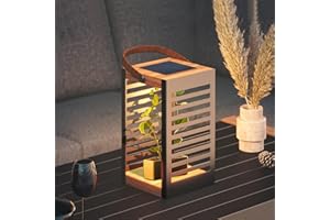 Solar Yard Outdoor Solar Lanterns, Solar Lamp Decorative Outdoor Water-Resistant Steel Table Decor with Handle for Patio, Yard, Porch, Small