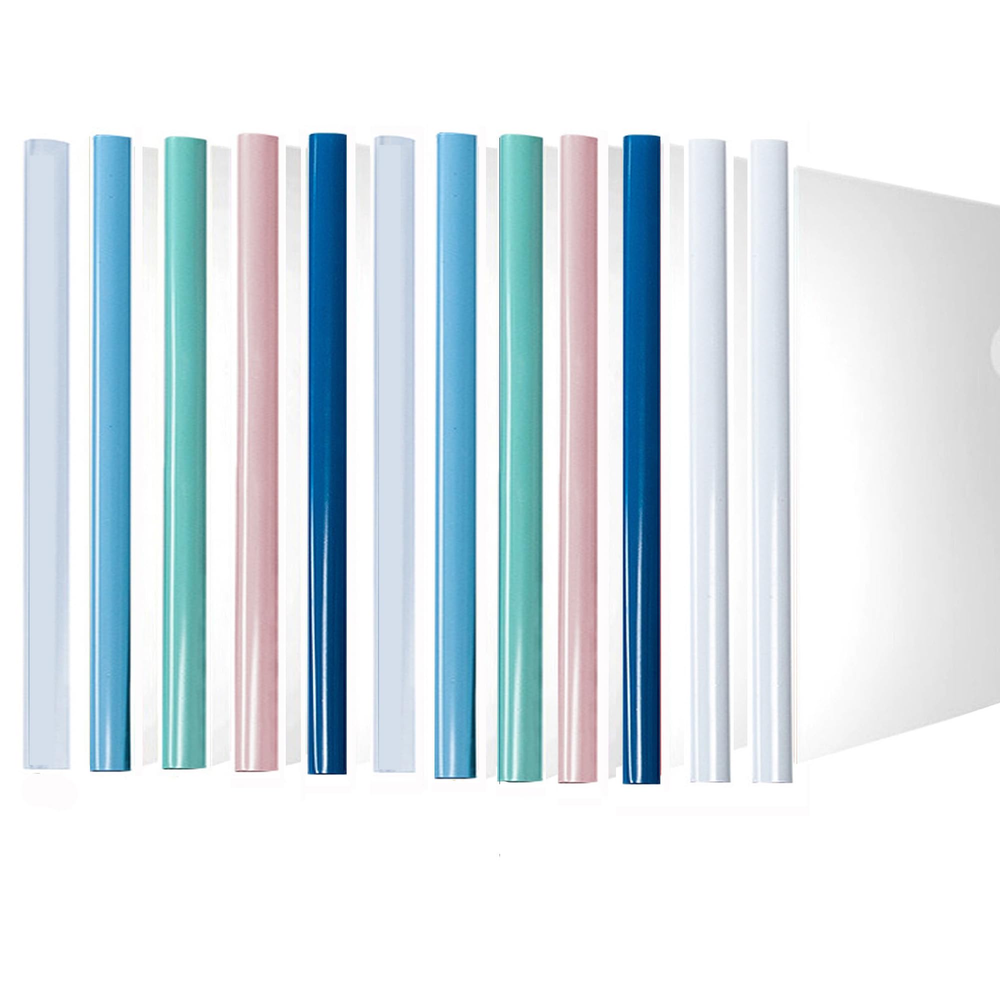 QSLKI 10 Pieces A4 Report Covers with Sliding Bar Clear Files Report Transparent Project Presentation Slide Binder Folders for Home School Office Documents Classification — image 1