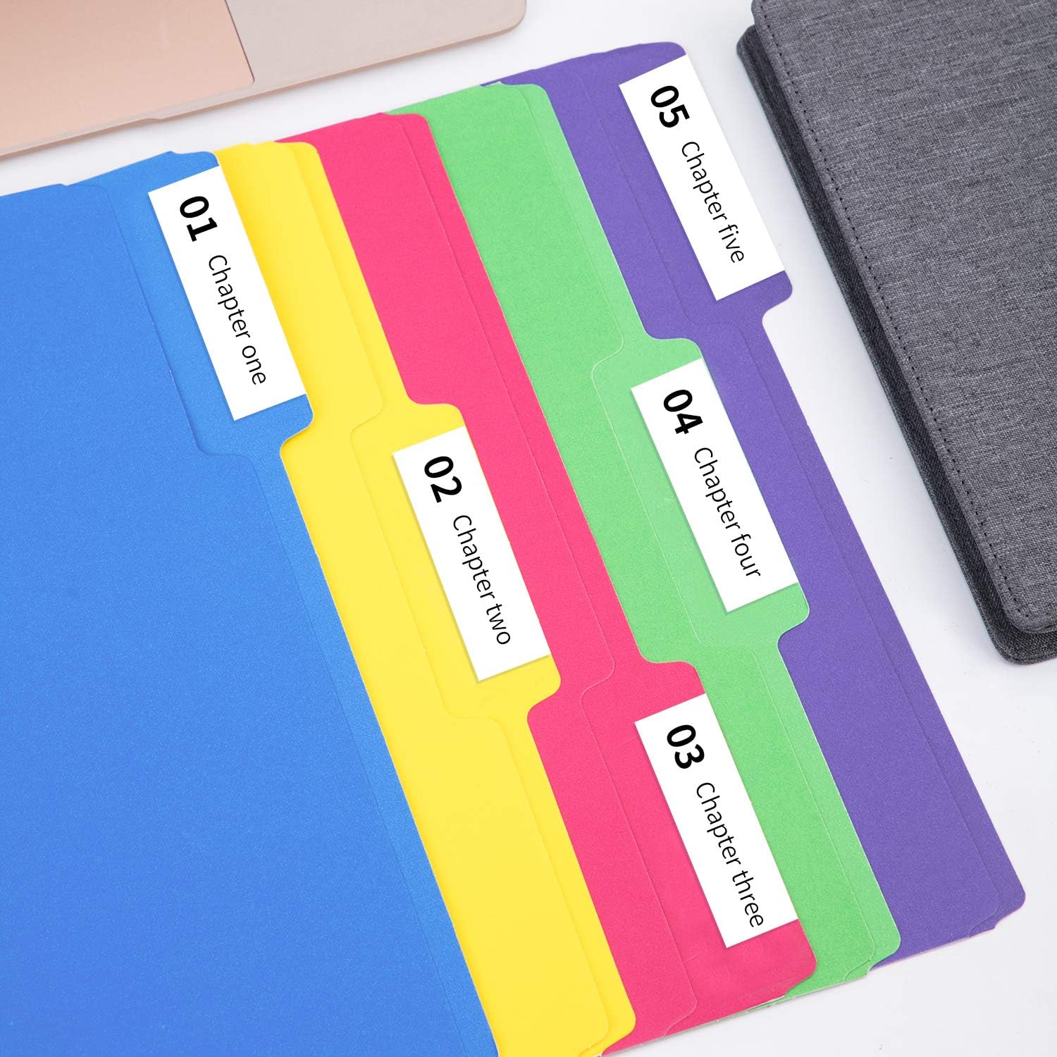 Basics 3 Tab Heavyweight Manila File Folders, Letter Size, Assorted Colors, 50/Box : Office Products