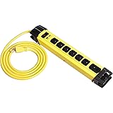 AmazonCommercial Heavy Duty Metal Surge Protector Power Strip, 1 PACK, Yellow