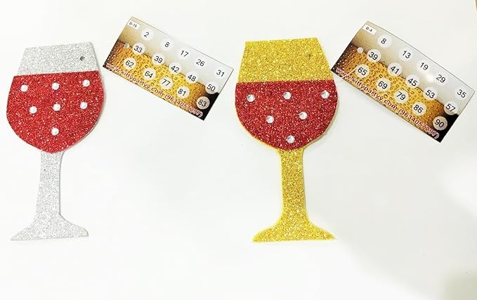Wine Glasses Handmade Tambola Tickets