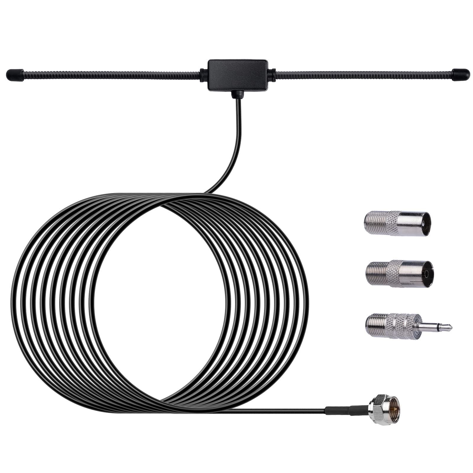 Nelawya FM Radio Antenna 75 Ohm Dipole Antenna with F Type Connector 3M Extension Cable for Music System Home Stereo Receiver Home Theater AV Audio Vedio