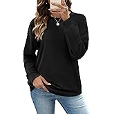 RUMIA Women's Crew Neck Sweatshirt Loose Pullover Long Sleeve Shirts Soft Tops for Women Fall Clothes 2025