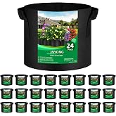 JNYONG 24-Pack 3 Gallon Thickened Non-Woven Grow Bags | Aeration Fabric Pots with Handles