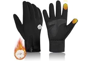 RIGWARL Warm Kids Winter Gloves for Boys Girls, Water-Resistant Touchscreen Gloves with Zipper Cuff, Gifts for Kids Christmas