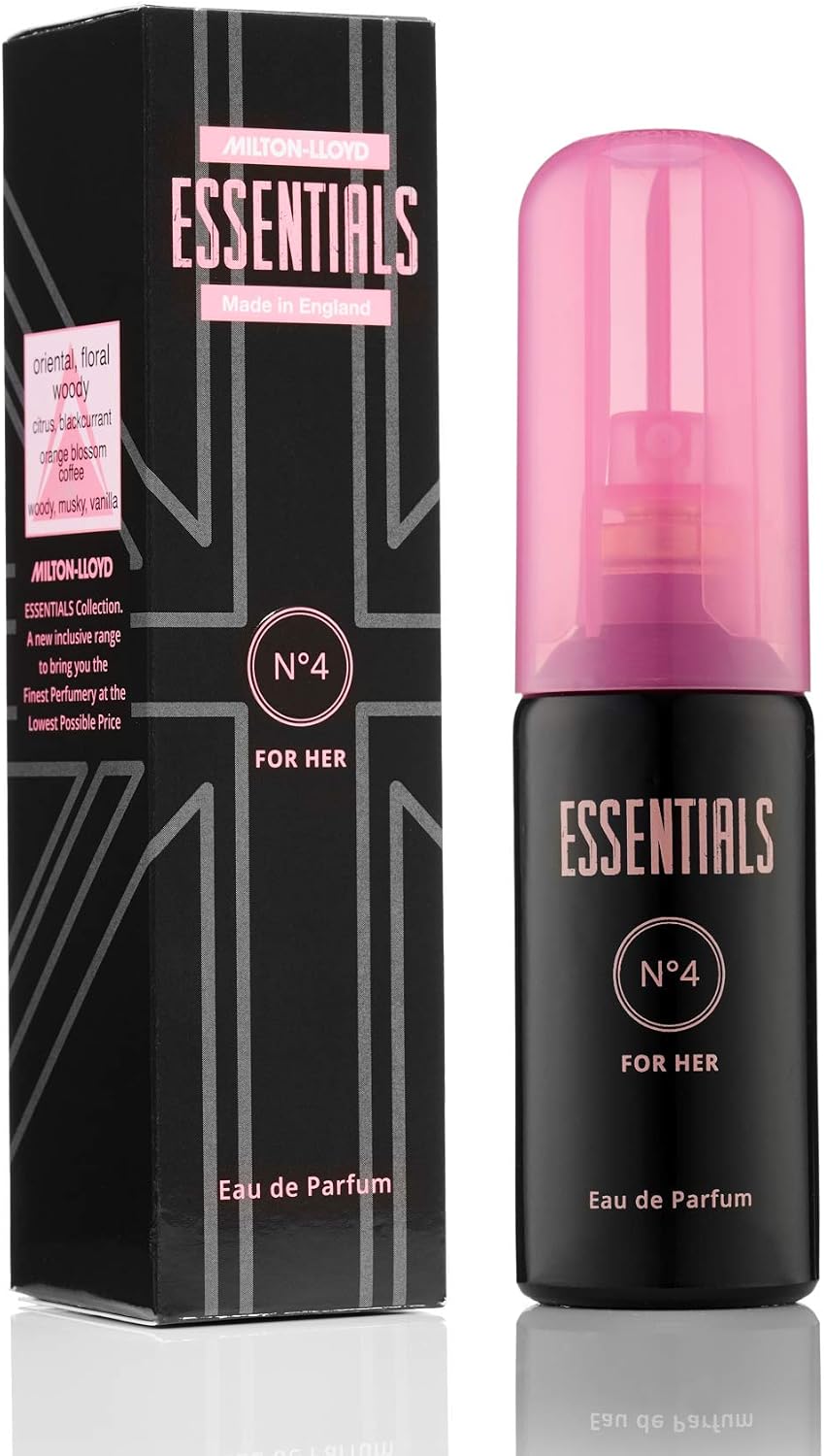 MILTON-LLOYD ESSENTIALS No 4 Perfume for Women. 50ml Eau de Parfum. Luxury Fragrance, Ladies Perfume