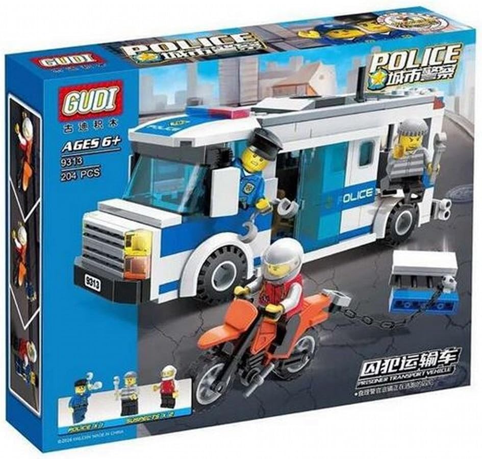 GUDI Construction Set - 204 Piece Police Truck