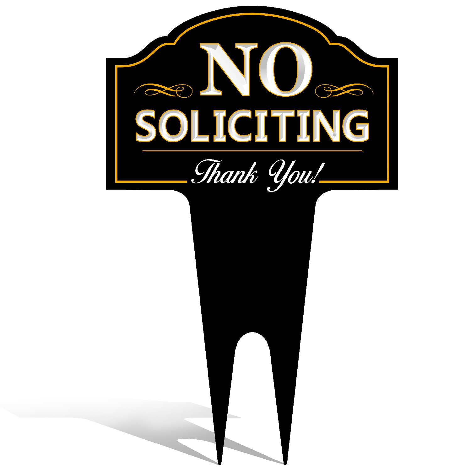 Photo 1 of Signs Authority No Soliciting Outdoor Metal Yard Sign for Home, House and Business | Made with Heavy Duty DiBond Aluminum | Stop Solicitation, Deter Door Knockers and Bell Ringers (15"x9.5", Pack 1)