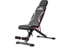 FLYBIRD Adjustable Weight Bench Fits up to 6'5'', 750LBS Capacity for Full Body Workout, 27LBS Sturdy Foldable Bench Press for Home Gym, 5X Stable Lifting Bench Incline Decline Flat Dumbbell Exercise