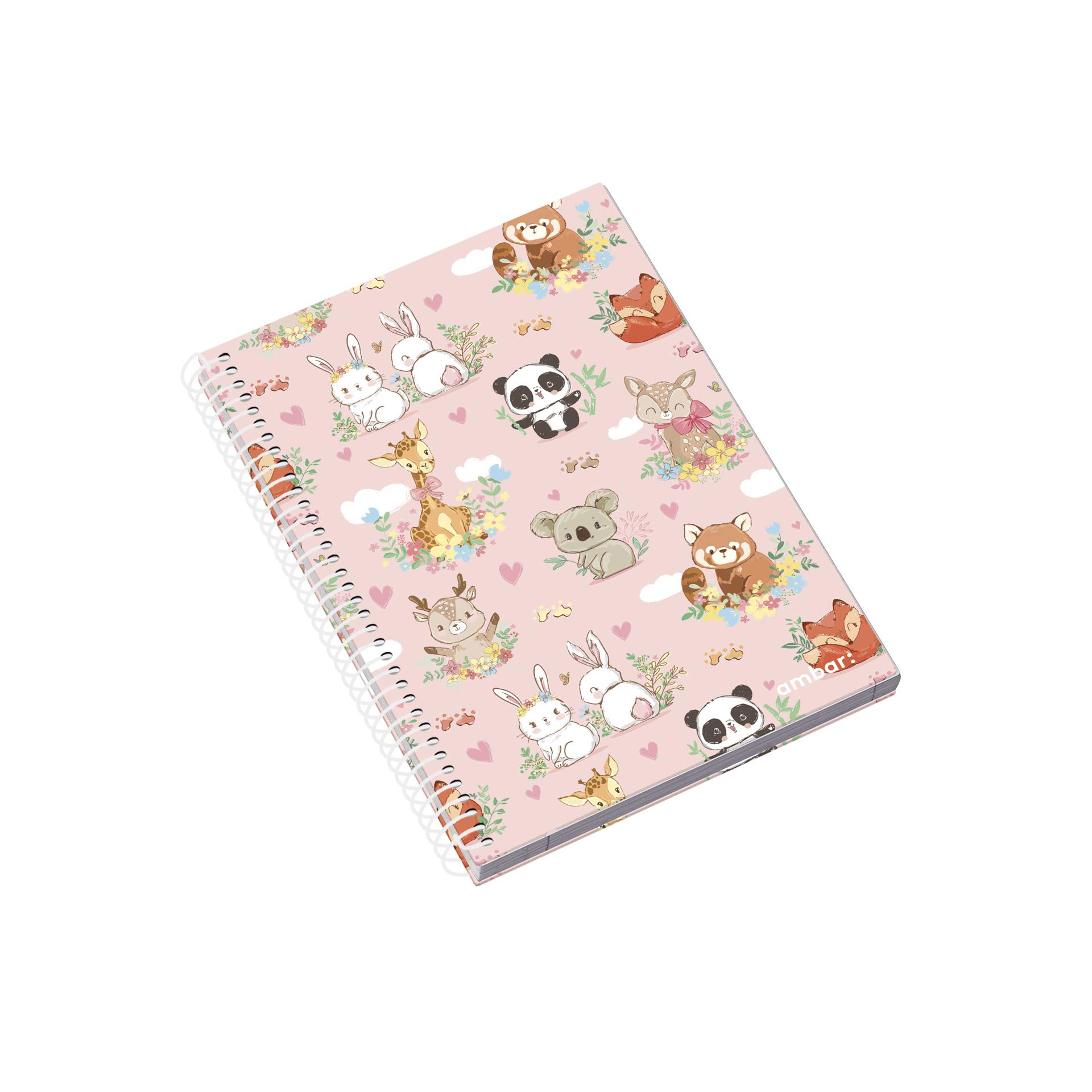 5 x PetsFrWdld Spiral Notebook C/Dura A5 120F 70G Squared