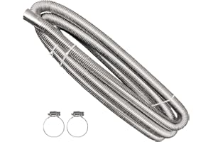 PUGDODO Parking Air Heater Exhaust Pipe,Air Heater Exhaust Pipe Stainless Steel Exhaust Pipe Parking Air Heater Fuel Tank Diesel Gas Vent Hose(Size:300cm/118.11in) (1)