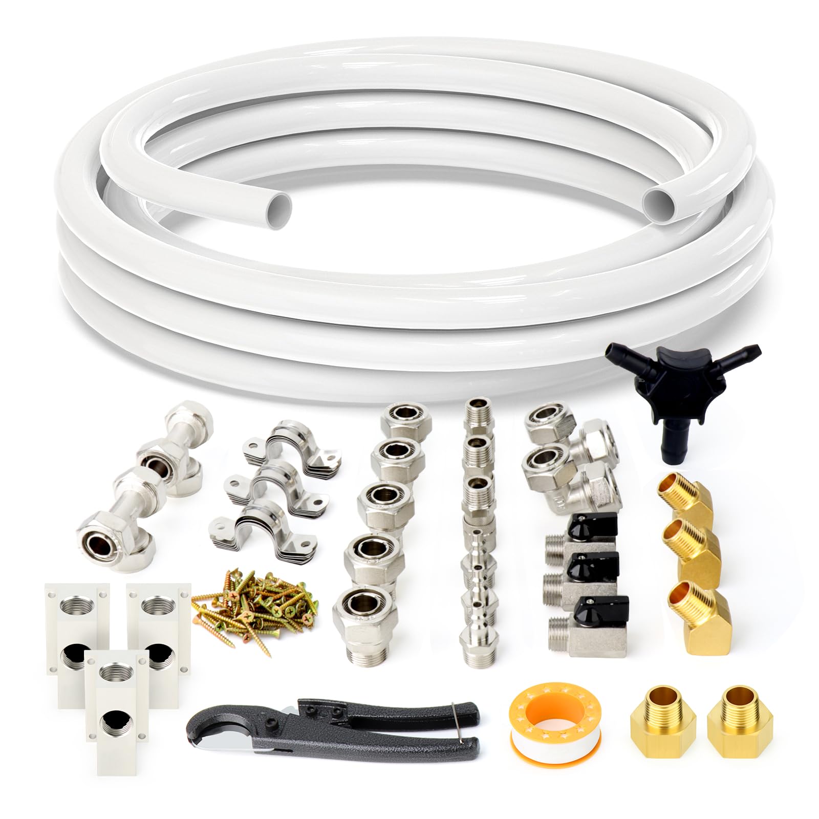 Photo 1 of ***FACTORY SEALED***GASHER Compressed Air Piping System, Garage and Shop Air Line Kit, 50 Feet HDPE Pipe, 3/4 Inch ID, Leak-Proof, Easy to Install