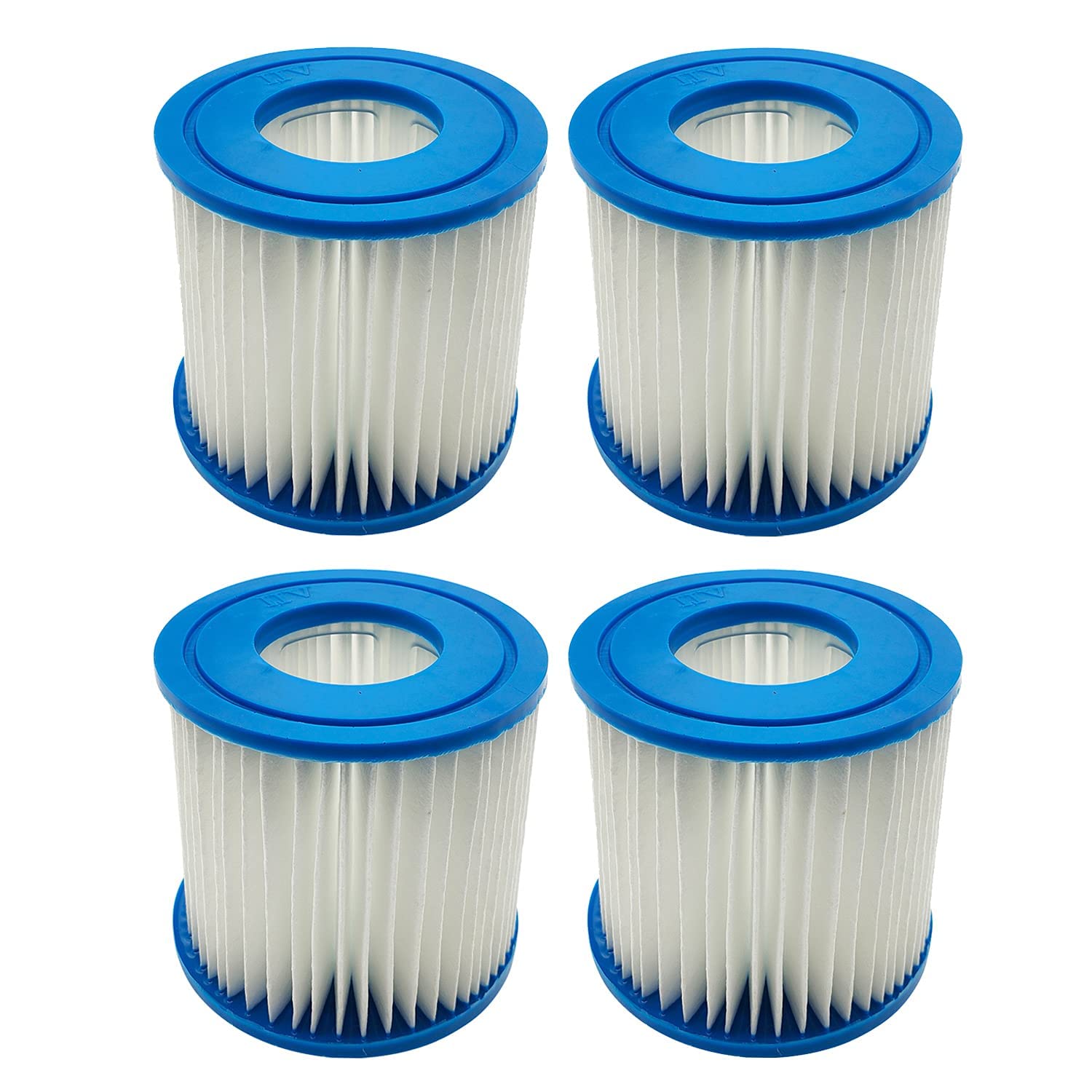 Benfosh Filter Cartridges for Bestway Type VII and D, Compatible with Intex Type D Filter Cartridge Hot Spring Spa Pools, Pack of 4