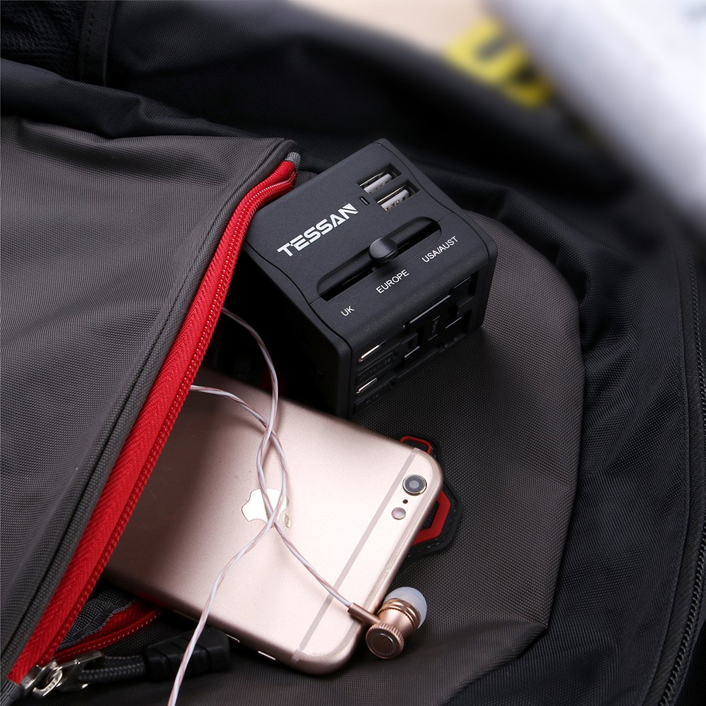 Travel Adapter Universal Power Plug Adapter Europe UK - International Travel Charger Dual USB 2.1A for Cell Phone Laptop