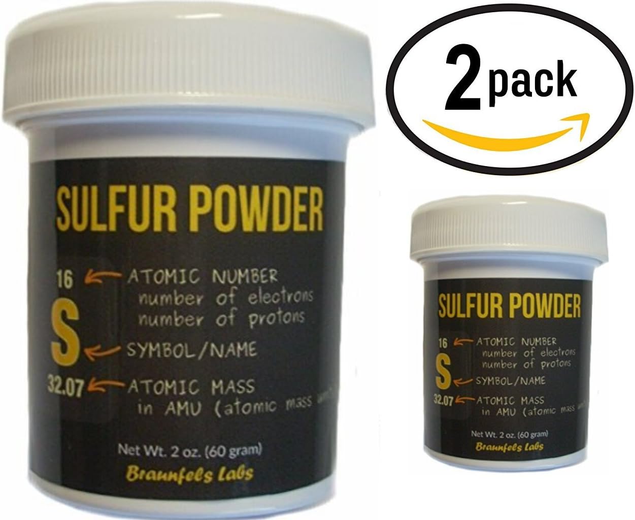2 Pack - Braunfels Labs Sulfur Powder - Very Fine, Premium