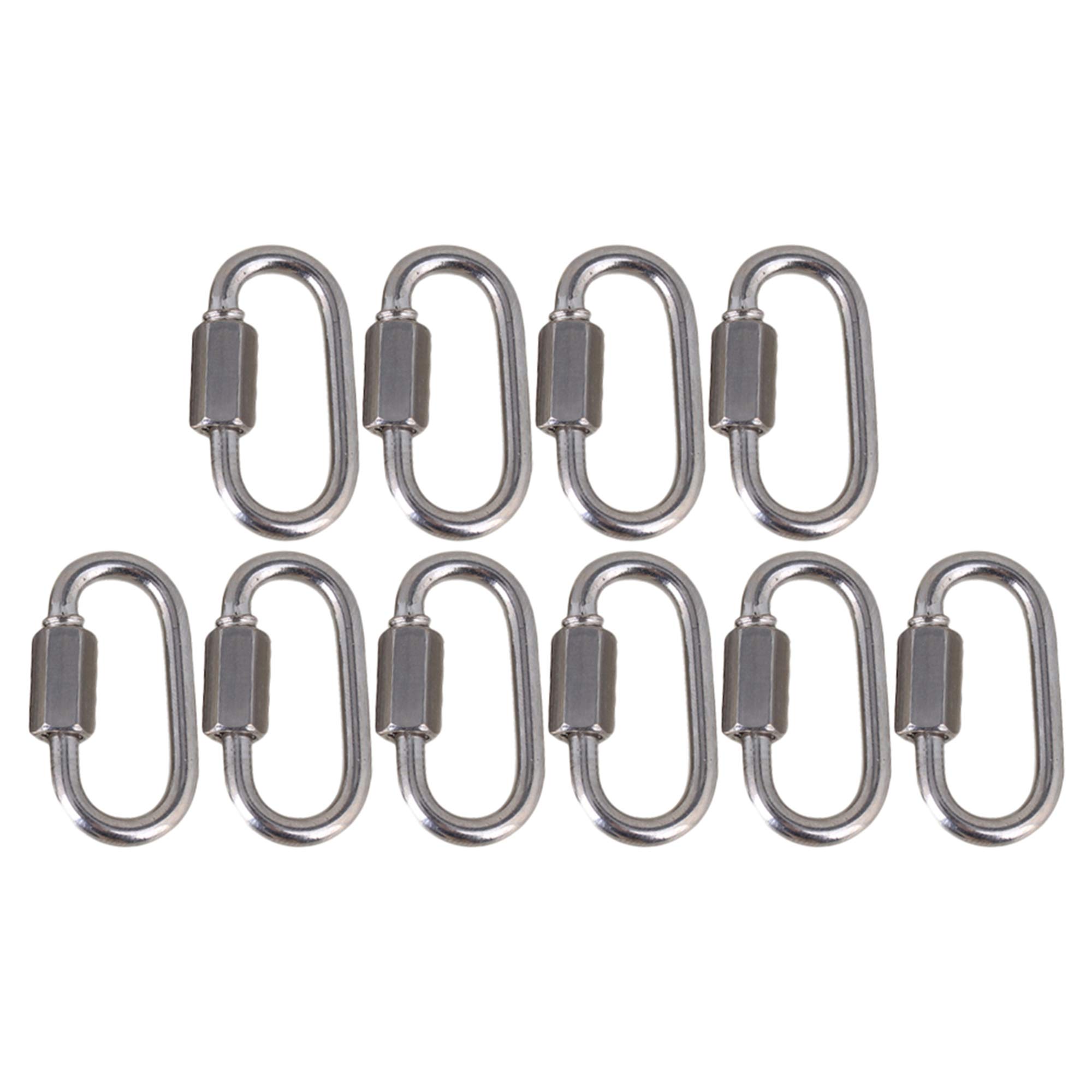 CNBTR 10pcs 304 Stainless Steel Chain Connector Quick Adapter Rigging with Nut Sliver