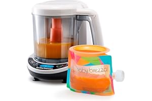 Baby Brezza One Step Baby Food Maker Deluxe - Cooker and Blender in One to Steam and Puree Baby Food for Pouches - Make Organ