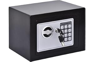 HOMCOM Small Steel Digital Electronic Safe Box Wall Mount Security Case Cabinet Keypad Lock Home Office Hotel Gun Cash Jewelr