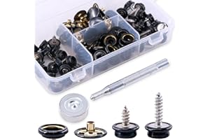 Glarks 120-Pieces Stainless Steel Marine Grade Canvas and Upholstery Boat Cover Snap Button Fastener Kit with 2Pcs Setting To