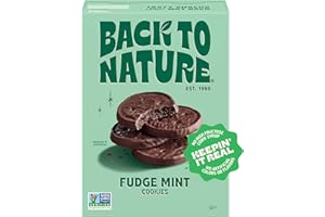 Back to Nature Fudge Mint Cookies, Plant-Based, Non-GMO, Made with Wheat Flour, Snack Happy, 5.5 oz Box