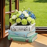 NOVEMBER SPRING Book Flower Vase, Book Planter, Book Planters for Indoor Plants, Cute Flower Pot for Bookshelf Decor, Home Decor, Book Shaped Vase for Book Lovers Gifts