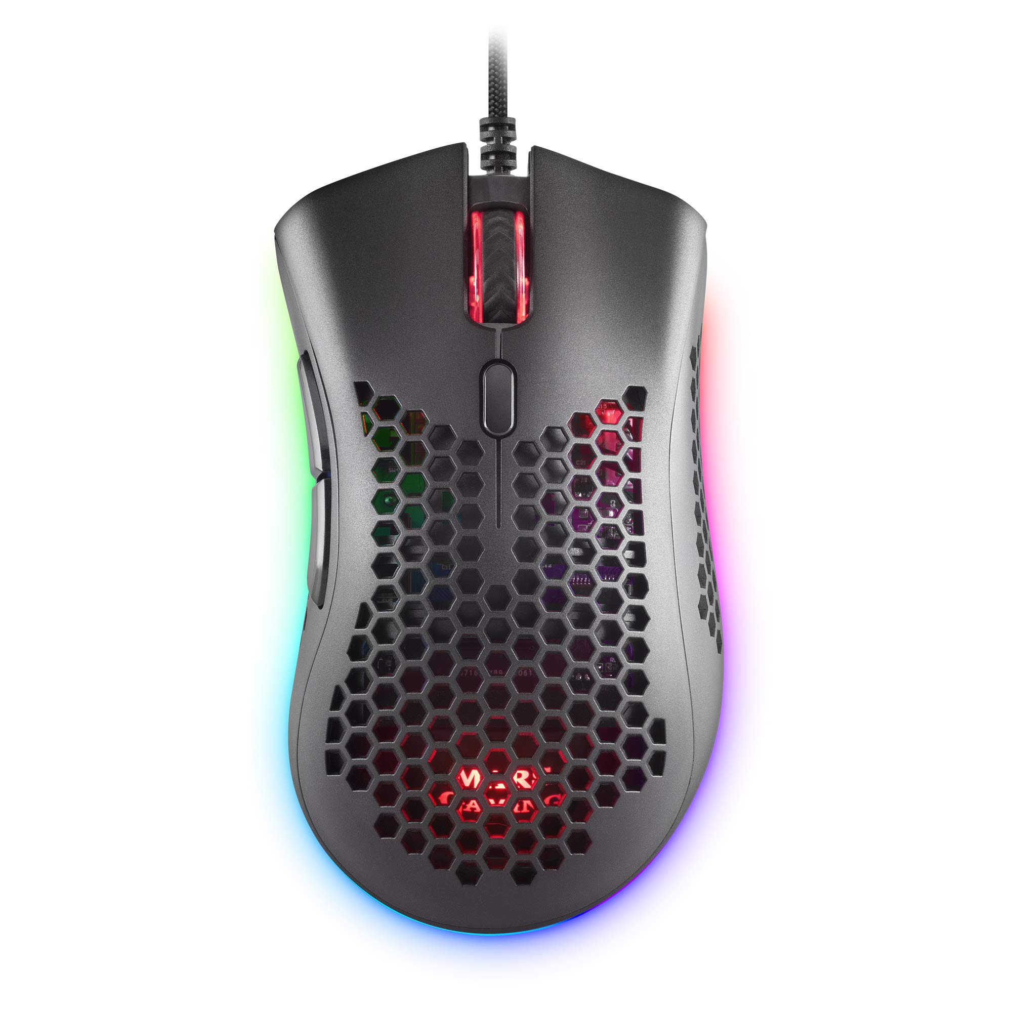 Mars Gaming MMEX Black, RGB Gaming Mouse, 32K DPI, Feather Cable, Optical Switches, one size
