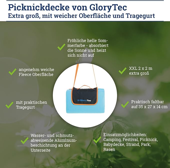 Glorytec Manta de Picnic 200 x 200 cm Manta Picnic ...