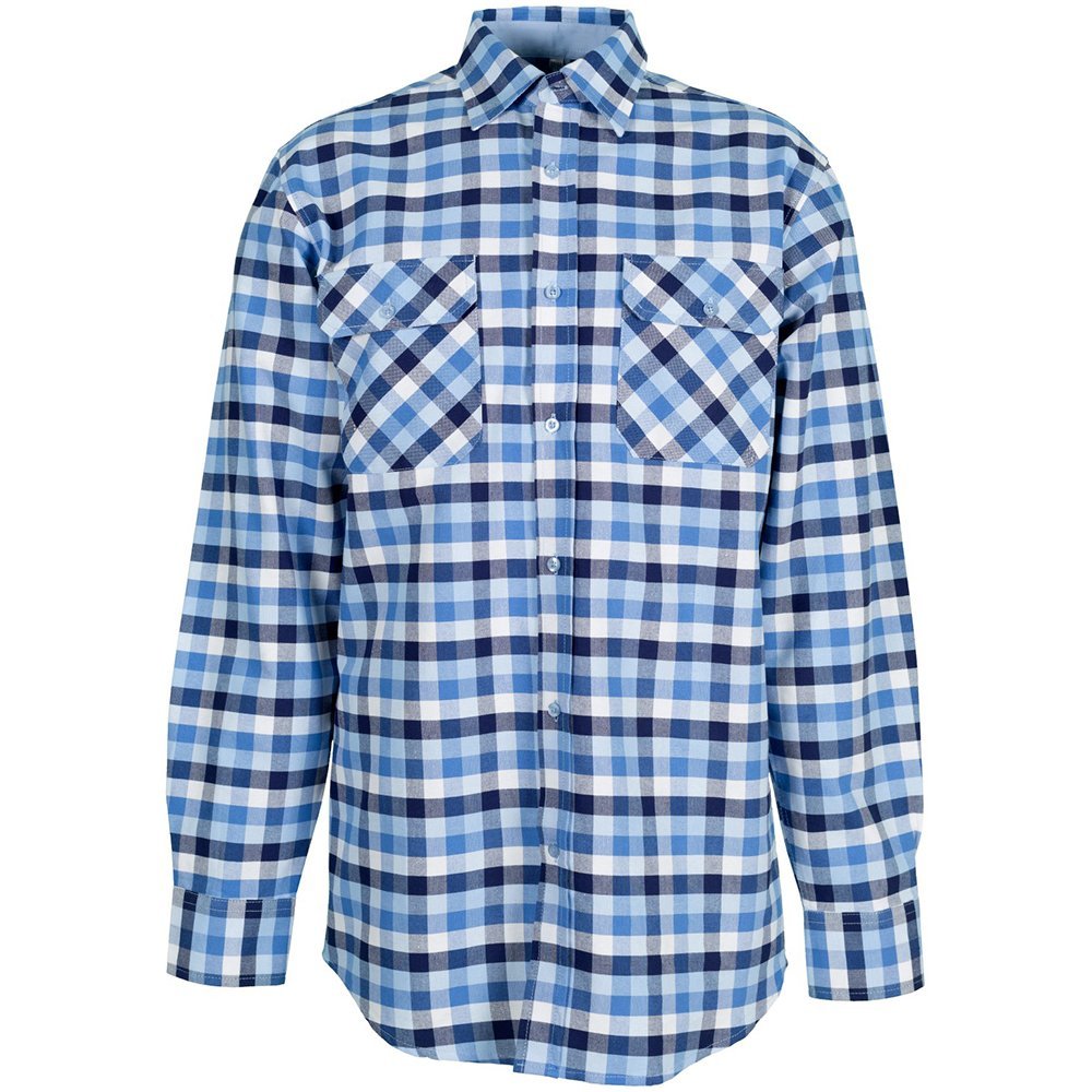 Planam Size 37/38 480037 Hemd "Country" Long Sleeve Shirt - Blue Checked